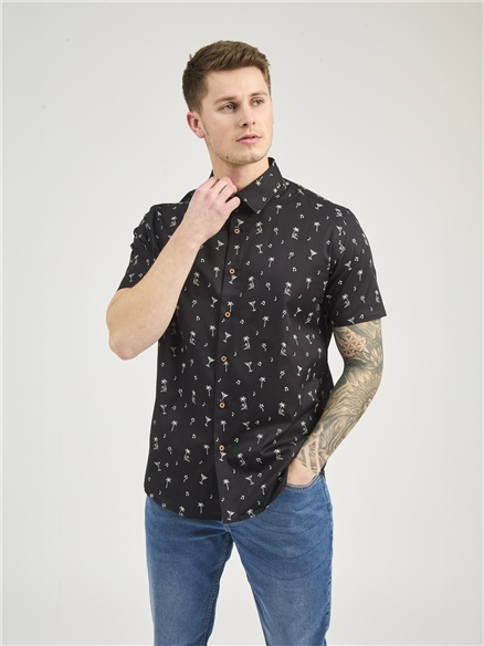 Short Sleeve Scatter Print Shirt