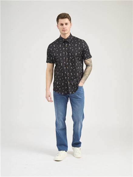 Short Sleeve Scatter Print Shirt