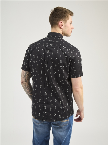 Short Sleeve Scatter Print Shirt