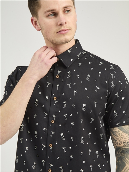 Short Sleeve Scatter Print Shirt