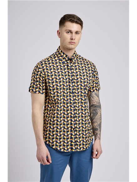 Short Sleeve Bauhaus Geo Print Shirt