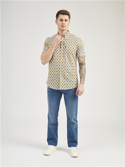 Block Checkerboard Floral Shirt