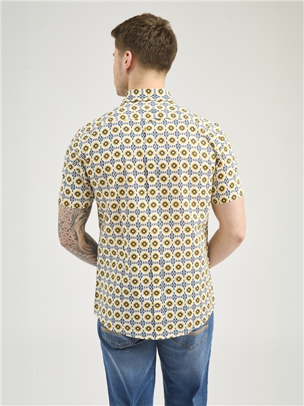 Block Checkerboard Floral Shirt