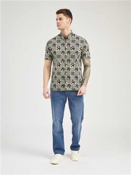 Block Checkerboard Paisley Shirt
