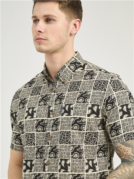 Block Checkerboard Paisley Shirt