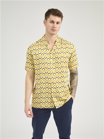 Short Sleeve Retro Geo Print Shirt