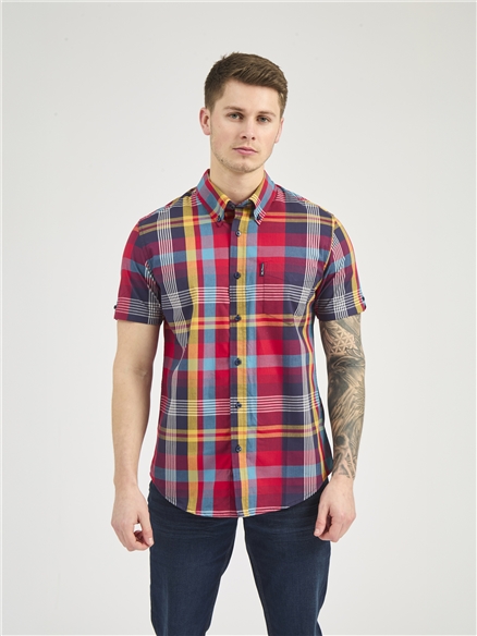 Short Sleeve Large Madras Check Shirt