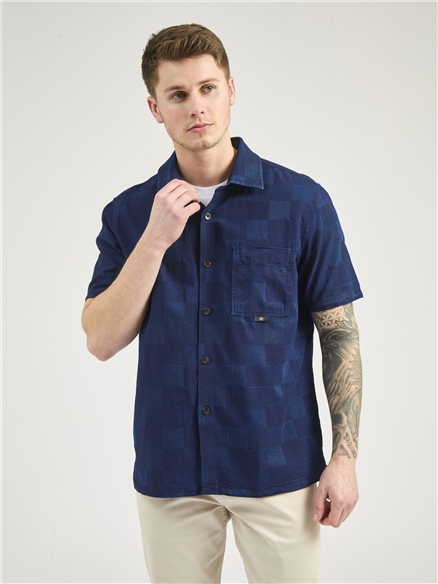 Short Sleeve Indigo Check Shirt