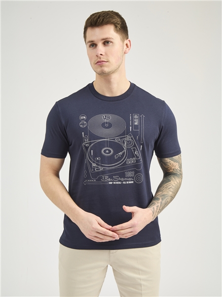 Linear Record Player Tee