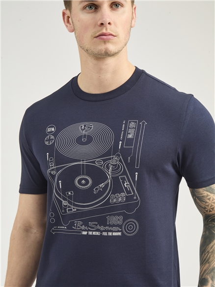 Linear Record Player Tee