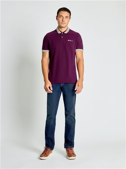 House Collar Polo Shirt in Dark Wine