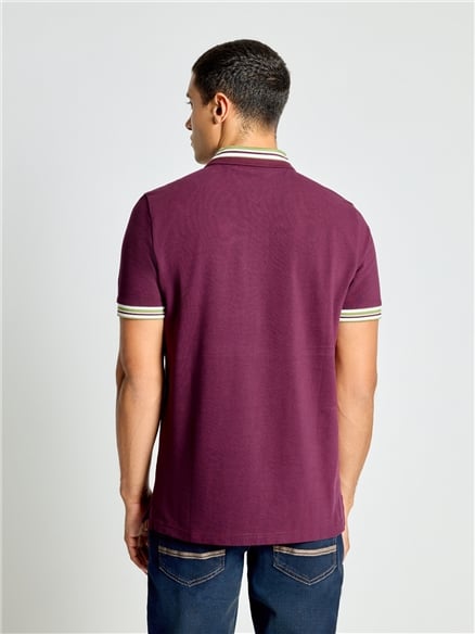 House Collar Polo Shirt in Dark Wine