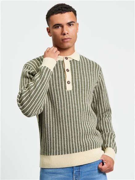 Bi Coloured Jacquard Polo