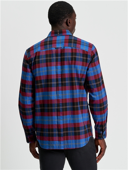 Oxford Check Shirt in Cobalt