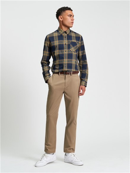 Grid Check Shirt in Dark Navy