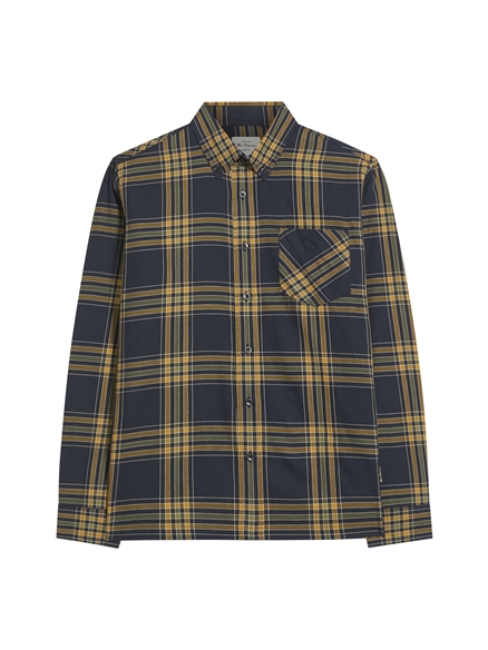 Grid Check Shirt in Dark Navy