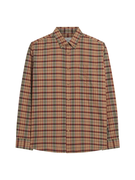 Multicolour Oxford Check Shirt in Burnt Orange