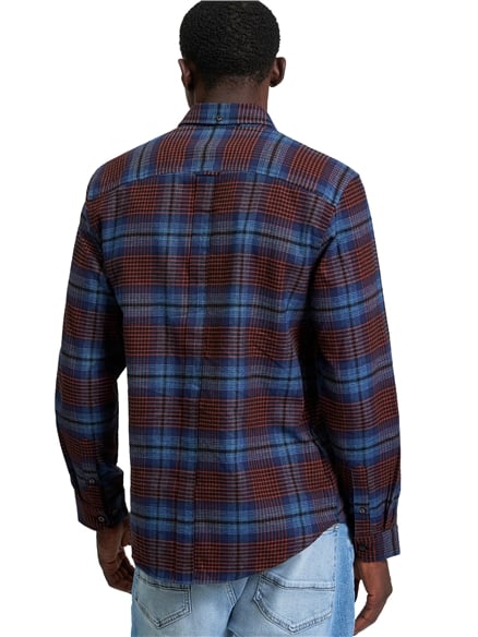 Ombre Check Shirt in Marine