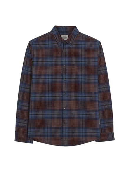 Ombre Check Shirt in Marine