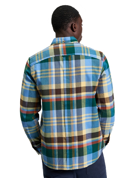 Brushed Check Shirt in Riviera Blue