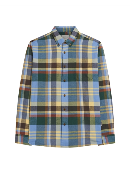 Brushed Check Shirt in Riviera Blue