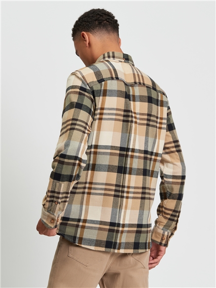 Brushed Check Shirt in Sand