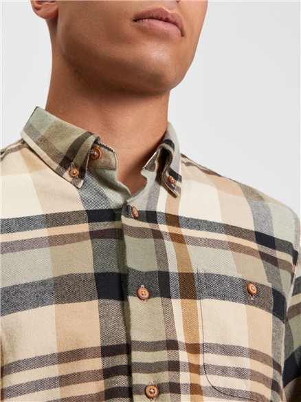 Brushed Check Shirt in Sand