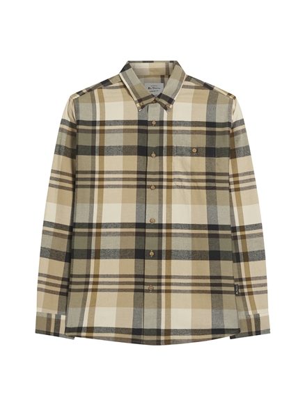 Brushed Check Shirt in Sand