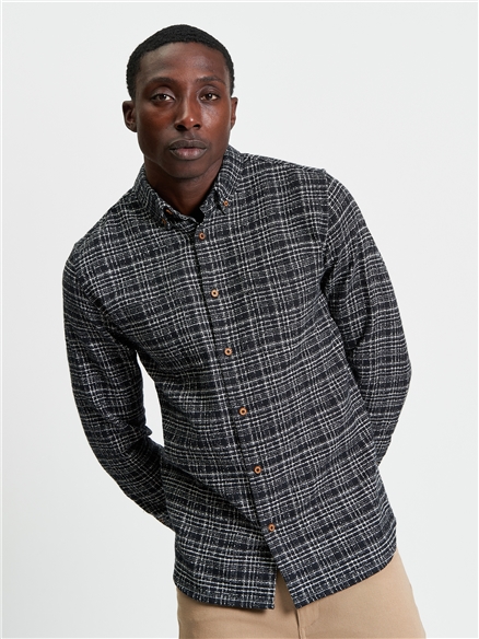 Twisted Yarn Shirt Shirt in Black