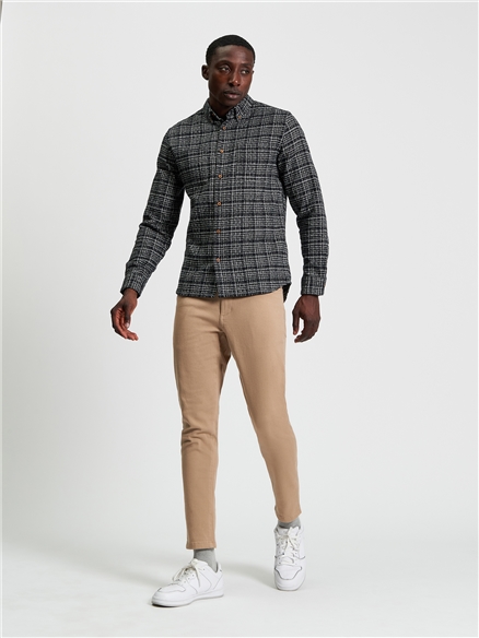 Twisted Yarn Shirt Shirt in Black