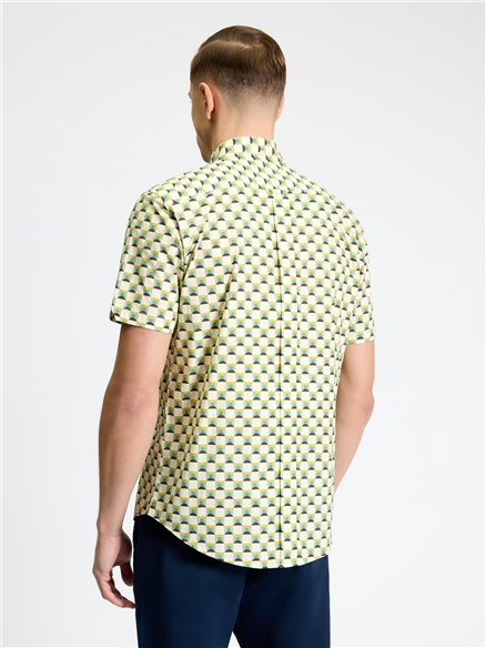 Short Sleeve Retro Geo Print Shirt