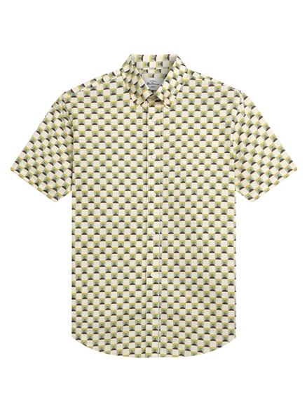 Short Sleeve Retro Geo Print Shirt