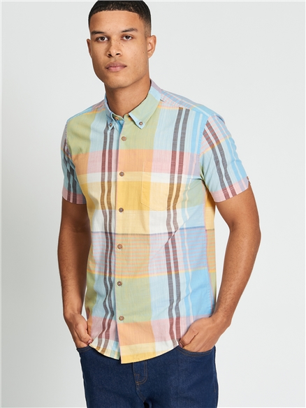 Short Sleeve Large Madras Check Shirt