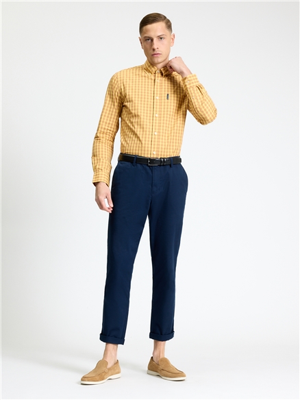 Long Sleeve Linear Gingham Shirt in Zest