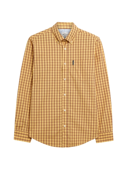 Long Sleeve Linear Gingham Shirt in Zest