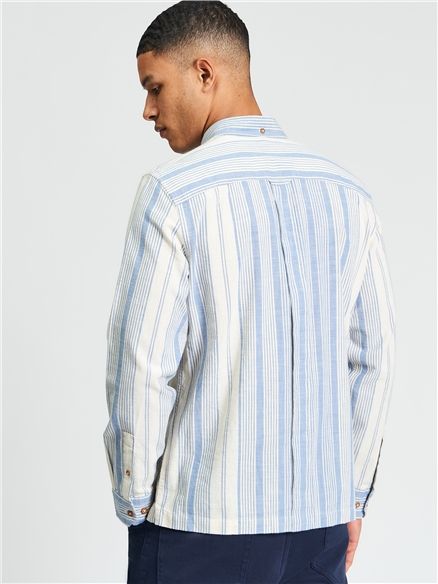 Long Sleeve Chambray Stripe Shirt in Indigo