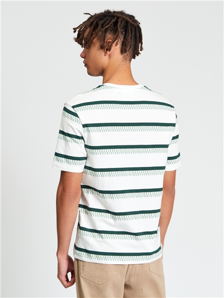 Jacquard Stripe Tee in Snow White