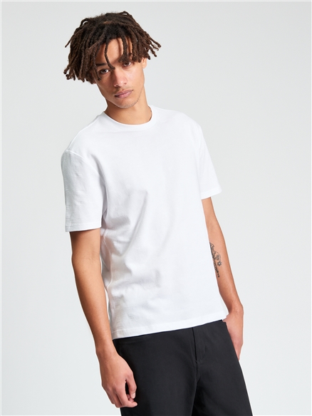 Jacquard Pattern Tee in White