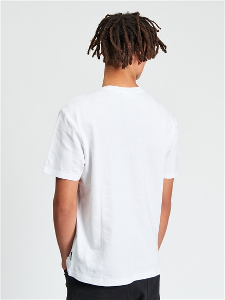 Jacquard Pattern Tee in White
