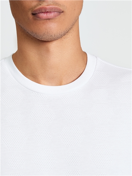 Jacquard Pattern Tee in White
