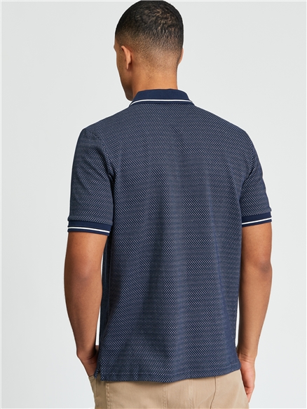 Jacquard Polo in Dark Navy