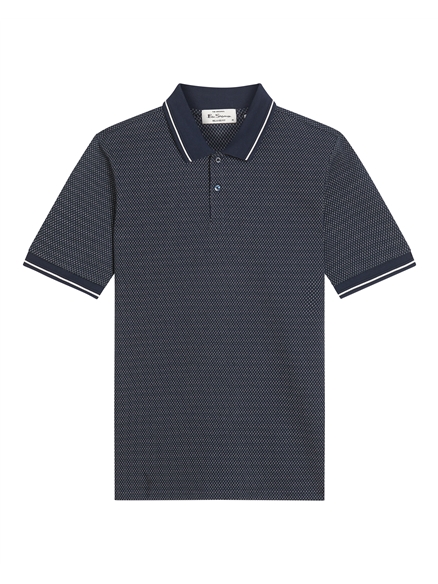 Jacquard Polo in Dark Navy