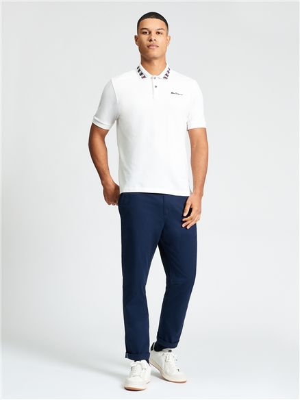 Collar Interest Polo in Snow White