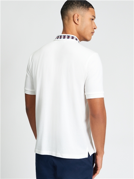 Collar Interest Polo in Snow White