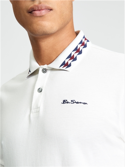 Collar Interest Polo in Snow White