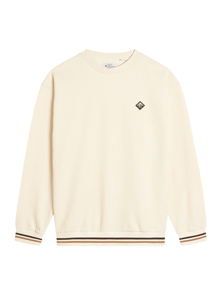 Textured Crew Neck in Oyster White