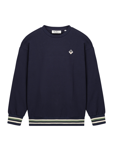 Textured Crew Neck in Dark Navy