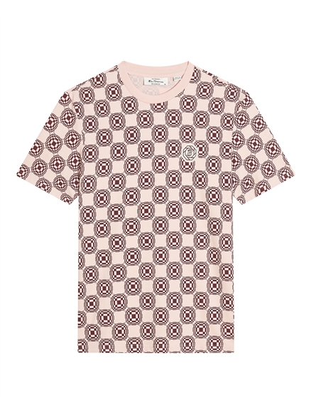  Short Sleeve Allover Printed Tshirt in Violet