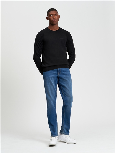 Pique Textured Front Crew