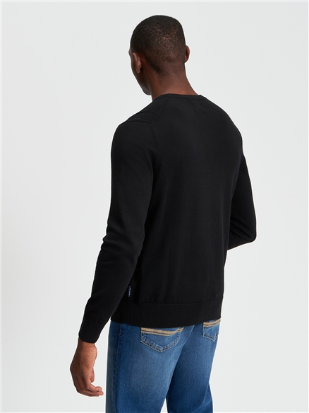 Pique Textured Front Crew